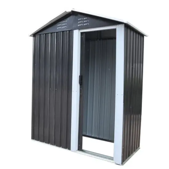 Garvee Outdoor Storage Shed ,Garden Tool House with Window Floor Foundation Shed for Garden Tool Storage Flat Roof + Windows image {5}