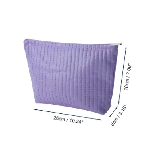 Unique Bargains Simple Vertical Strips Makeup Bag 1 Pc image {1}
