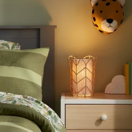 Rattan Tulip Cylinder Bedside Kids' Lamp - Pillowfort&trade; image {2}