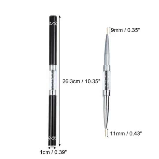 Unique Bargains Nylon Dotting Drawing Design Nail Art Brush Black 1 Pc image {3}