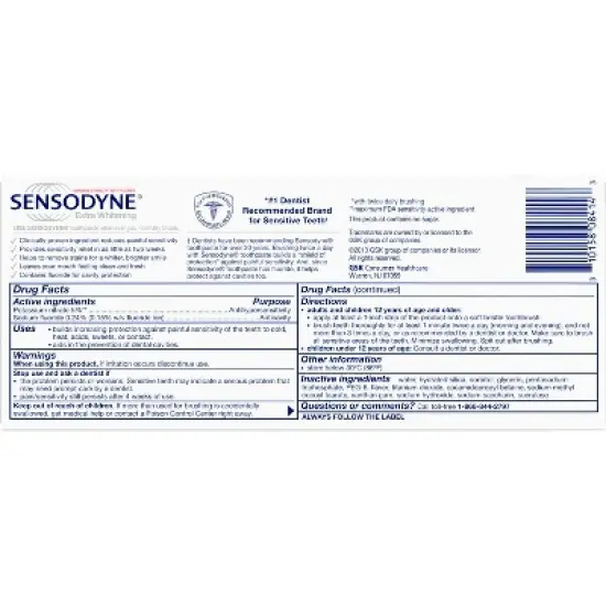 Sensodyne Extra Whitening Toothpaste - 4oz image {8}