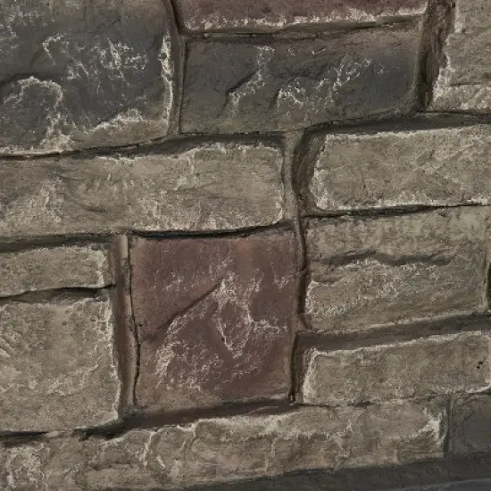 Christopher Knight Home Chesney Outdoor 50,000 BTU Lightweight Concrete Rectangular Fire Pit with Tank Holder, Stone Finish image {5}