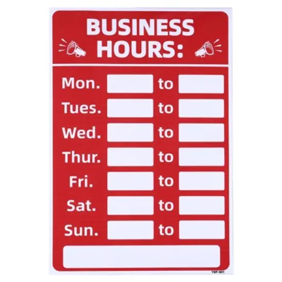 Unique Bargains PVC Self-Adhesive Waterproof Store Shop Business Hour Sign 1 Set image {4}
