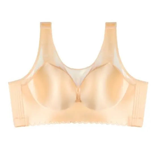 Agnes Orinda Women's Plus Size Seamless U Back Adjustable Strap Wirefree Everyday Bra image {6}