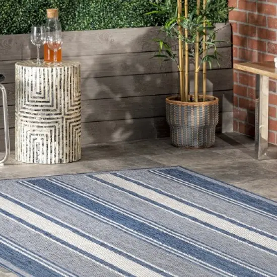 nuLOOM Piper Nautical Striped Indoor and Outdoor Patio Area Rug image {8}