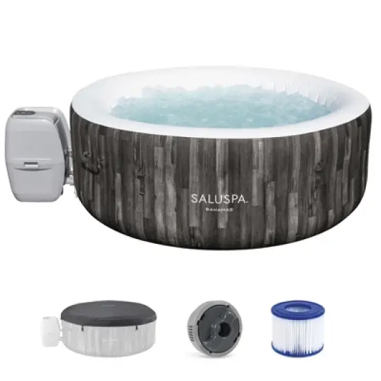 Bestway SaluSpa Bahamas 2-4 Person Inflatable Hot Tub, Round Energy-Efficient Portable Spa with 120 AirJets, 71" x 26" image {6}
