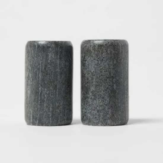 2pc Marble Salt and Pepper Shaker Set Gray - Threshold&trade;: 3" Tall, Spot Clean, Tableware, 2 Pieces image {3}