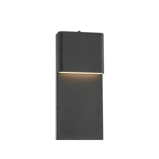 ALOADECOR Modern Simple Sqaure Integrated LED Outdoor Wall Sconce with Dusk to Dawn Sensor in Matte Black for Porch Patio image {2}