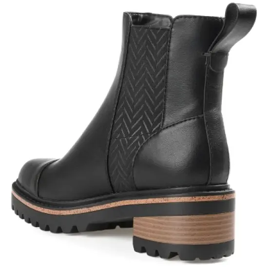 Journee Collection Womens Mirette Tru Comfort Foam Pull On Stacked Heel Booties image {6}