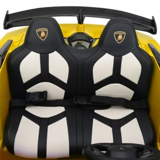 Sandinrayli 24-Volt Licensed Lamborghini 2 Seater Kids Ride On Car With Remote Control and Drifting Feature in Green image {10}