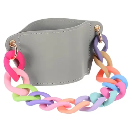 Unique Bargains PU Leather Portable Multicolored Strap Sports Water Bottle Carrier Holder 6.3" x 3" image {7}