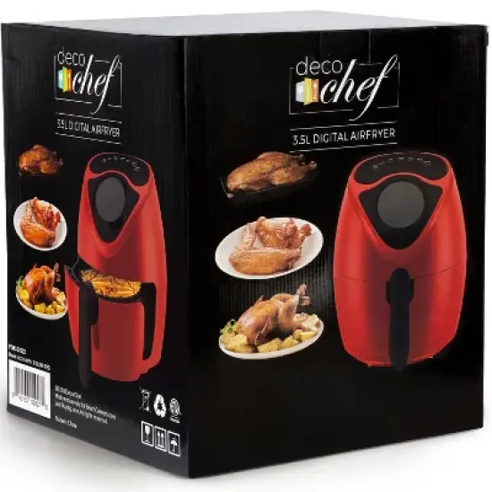 Deco Chef 3.7QT Personal Digital Air Fryer, 7 One-Touch Cooking Programs, 1300W, Red image {6}