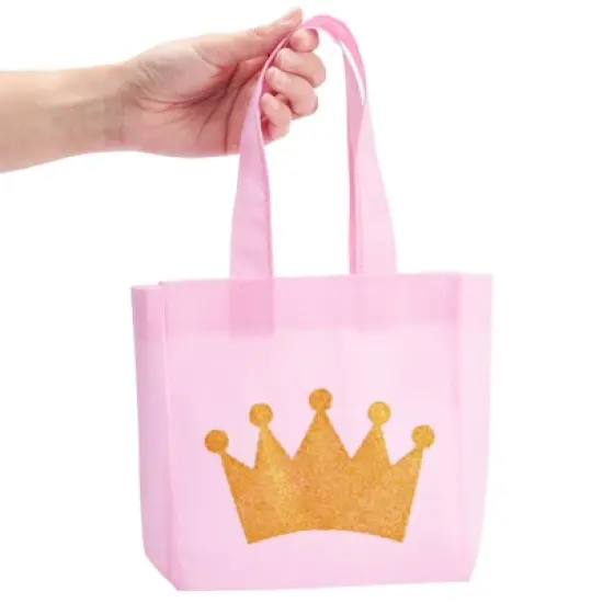 Blue Panda 24 Pack Princess-Themed Party Favor Bags for Birthday Celebrations, Pink Gift Totes for Baby Shower, Wedding, Bachelorette, 6.5 x 7 x 2 In image {4}