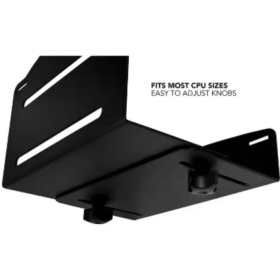 Mount-It! Adjustable CPU Wall Mount Bracket | Desktop Computer Tower Holder with Safety Straps | Steel | 22 Lbs. Capacity | Saves Floor and Desk Space image {4}