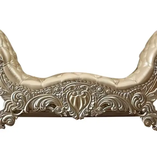 75" Vatican PU Bench Light Gold/Champagne Silver Finish - Acme Furniture image {3}