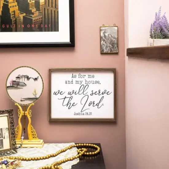 Home Decor Saying, Joshua 24:15 Framed Religious Wall Art (11.75 x 15 In) image {1}