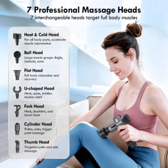 SUGIFT Massage Gun Thermacool Handheld Deep Tissue for Muscle Recovery Pain Relief with Heat and Cool Functions image {2}