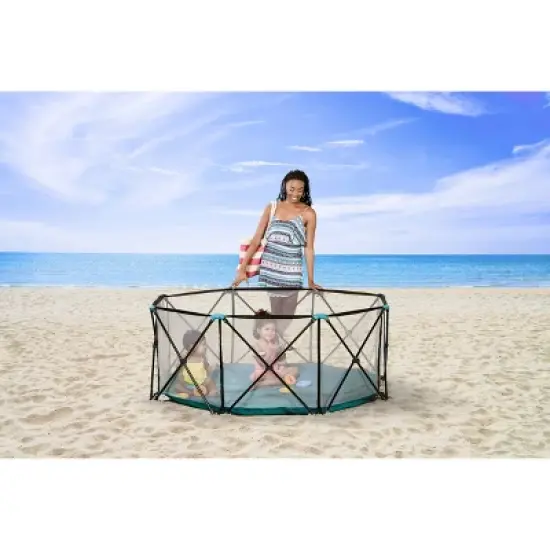 Regalo My Play Deluxe Extra Large Portable Play Yard Indoor and Outdoor Baby Gates - Aqua Blue image {2}