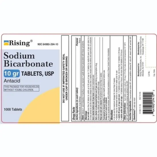 Sodium Bicarbonate Antiacid 650 Mg Tablets (10 Grains) 1000 Tablets per Bottle image {2}