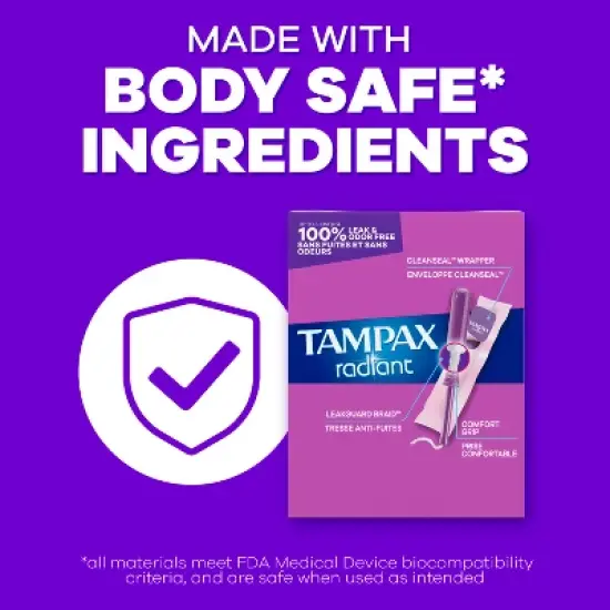 Tampax Radiant Duo-Pack Light/Regular Absorbency Unscented Tampons - 26ct image {4}