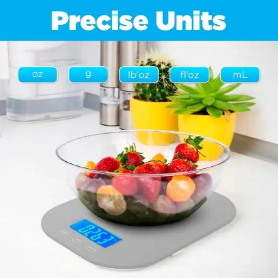 Smart Weigh Digital Food Scale -  11-pound capacity -  Gray image {1}