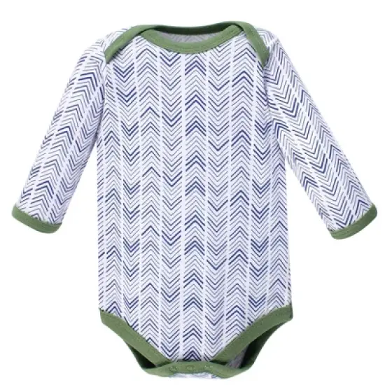 Luvable Friends Baby Boy Cotton Long-Sleeve Bodysuits 5pk, Frog image {5}