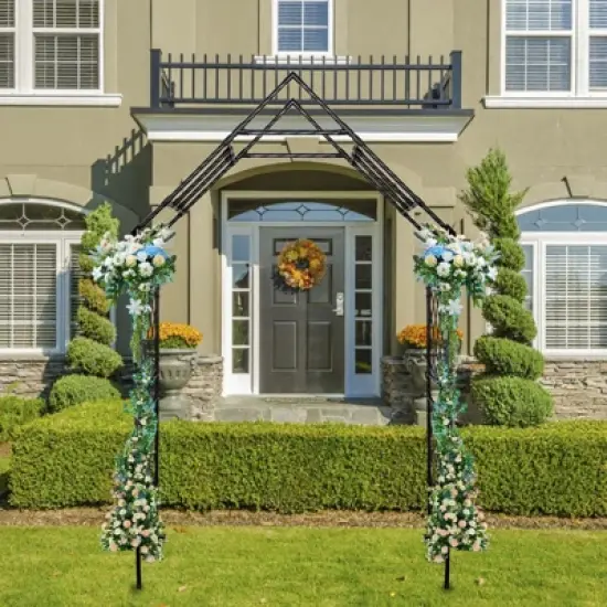 Steel Garden Arch Arbor Trellis 7.87x3.93Ft Metal Outdoor Patio Arch for Climbing Plants, Wedding, Yard, Garden Decor, Weather-Resistant image {4}