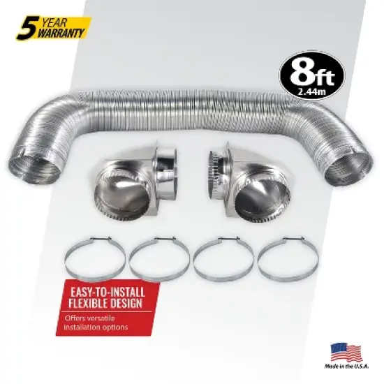 Certified Appliance Accessories&reg; Dryer Vent Duct Kit with Elbows in Silver image {5}