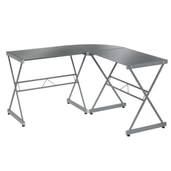 L Shaped Tempered Glass Desk - Buylateral image {5}