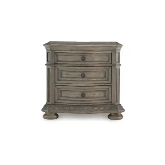 Signature Design by Ashley Ardenfield Three Drawer Night Stand with USB Ports, Light Brown image {4}