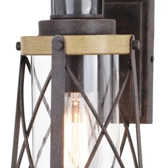 VAXCEL Harwood Bronze Motion Sensor Dusk to Dawn Outdoor Wall Light Farmhouse Clear Glass image {12}
