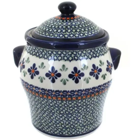 Blue Rose Polish Pottery 1100 Zaklady Large Canister image {1}