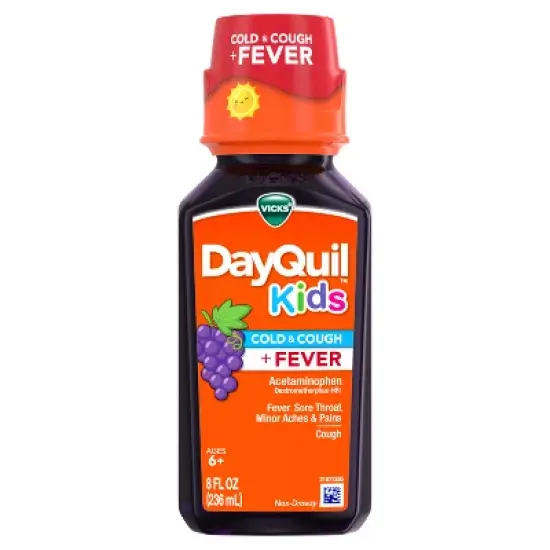 Vicks DayQuil Kids' Cough & Cold + Fever Liquid - Grape - 8 fl oz image {10}