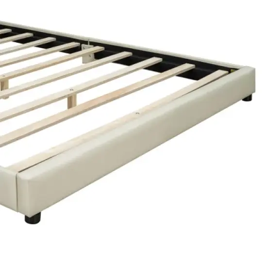 Queen Size & Twin XL Size Upholstered Platform Bed Daybed Frame, Mother & Child Bed, PU Leather -ModernLuxe image {11}