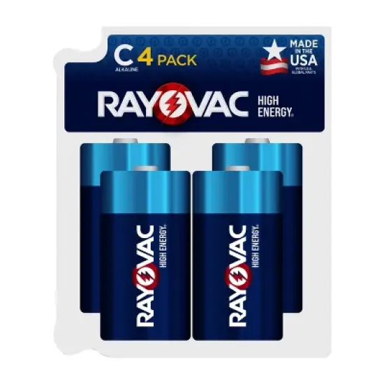 Rayovac High Energy C Batteries 4pk - Alkaline Battery: 1.5V Single-Use Household image {7}