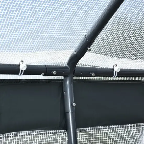 Outsunny Outdoor Walk-In Tunnel Greenhouse Garden Warm Hot House with Roll Up Windows, Zippered Door, & Weather Cover image {5}