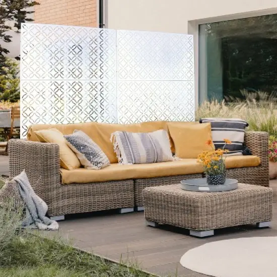 CAVINAS Patio Decorative Screen Metal Fence Privacy Screen with Grid Pattern for Outside and Garden, 76" H&times;48" W image {7}