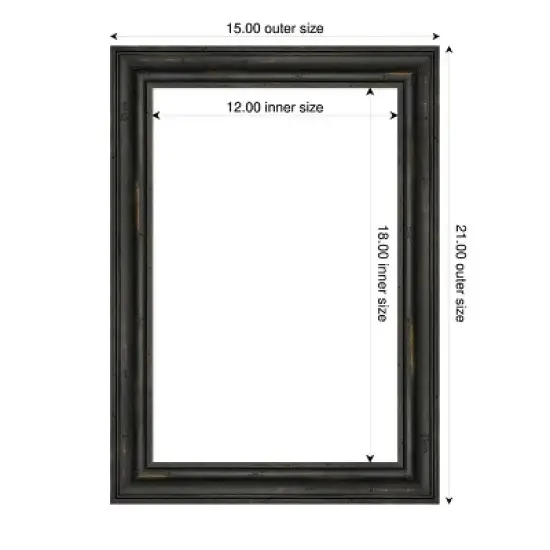 Amanti Art Rustic Pine Black Narrow Framed Dry Erase Magnetic Board image {4}