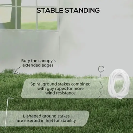 Resenkos Canopy, Outdoor Canopy Tent,Heavy Duty Party Tent, 19.5' x 39' Large Sun Shade Canopy Tent, White image {9}