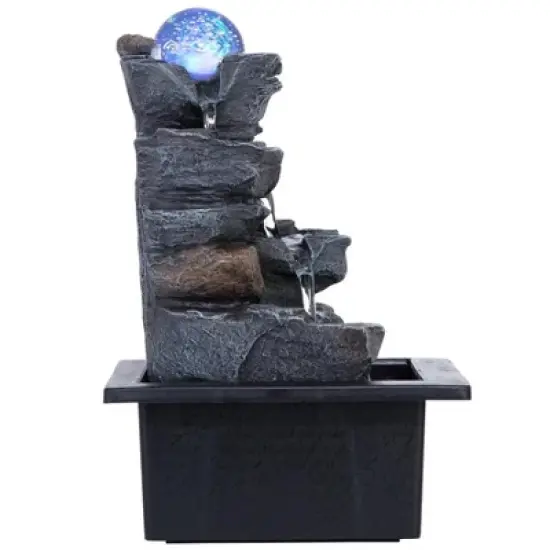 Design Toscano Spinning Orb Calming Tabletop Waterfall Fountain image {3}