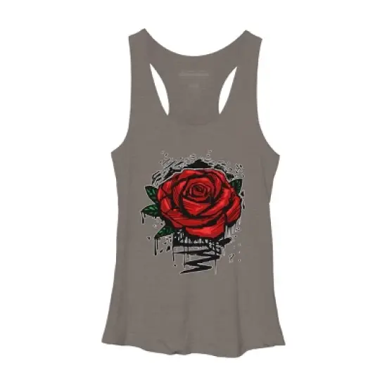 Women's Design By Humans Rugged Rose By Adamzworld Racerback Tank Top image {5}