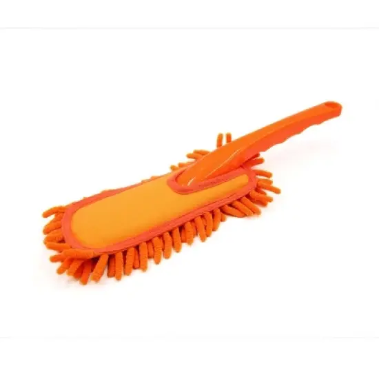 Unique Bargains Plastic Handle Chenille Microfiber Car Vehicle Cleaning Wash Duster Brush Orange 13.3" x 3.1" x 0.7" image {3}