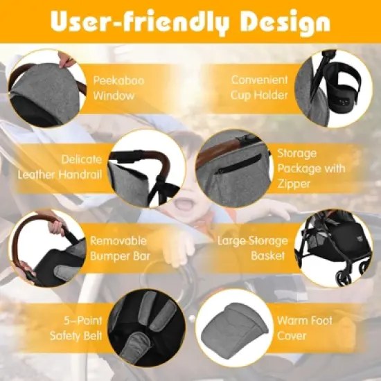 Infans High Landscape Baby Stroller Pushchair w/ Footmuff & Expandable Canopy image {4}