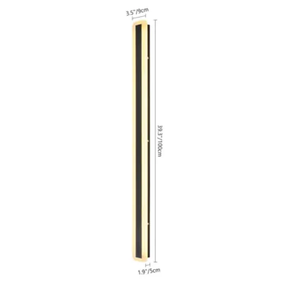 Rennnsan Kavone 23"/ 39"/ 59"/ 70" H Hardwired Liner Stainless Metal Industrial LED Dimmable Wall Sconce in Black image {2}