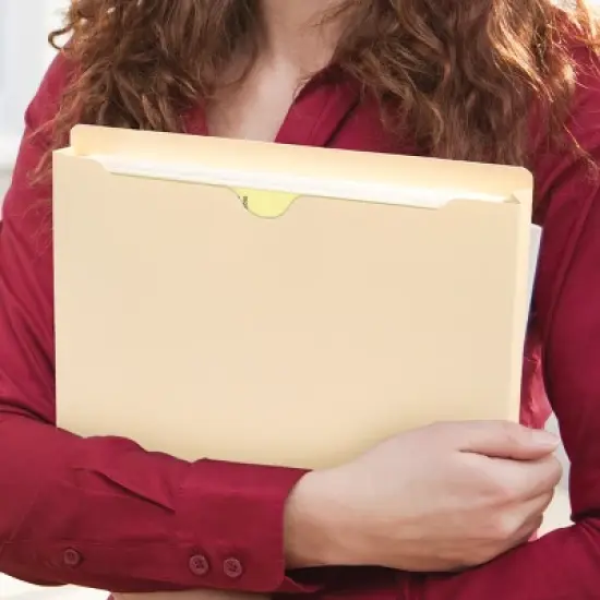 Smead File Jacket, Reinforced Straight-Cut Tab, 1" Expansion, Letter Size, Manila, 50 per Box (75520) image {8}