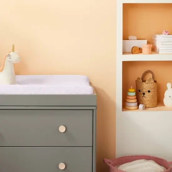 Changing Pad Cover Pink Leaves - Cloud Island&trade; Pink image {1}