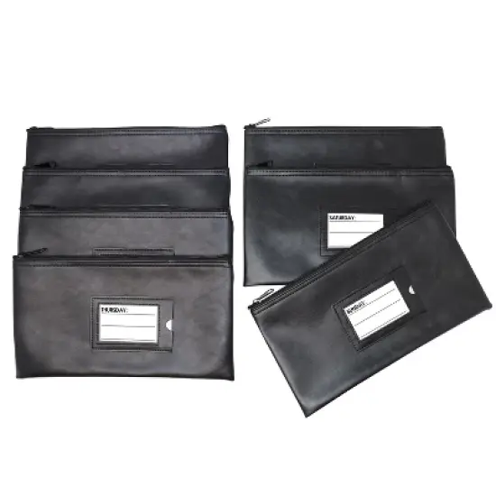 Nadex Coins&trade; Vinyl 7-Day Pack of Zippered Bank Deposit Cash and Coin Bags with Card Window image {2}