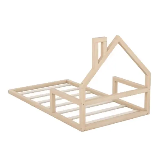 Wood Floor Bed with House-shaped Headboard - ModernLuxe image {8}