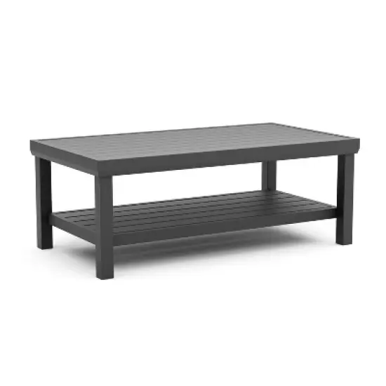 Greemotion 5pc Lotus Metal Frame Outdoor Patio Conversation Furniture Sets with Ceramic Top Side Table Black: Aluminized Finish image {9}