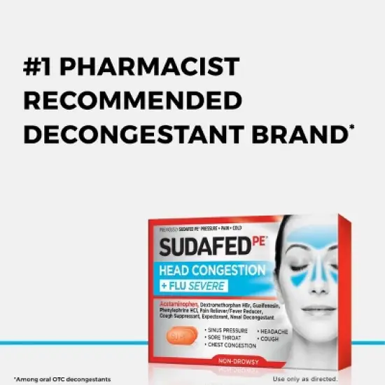 Sudafed PE Head Congestion + Flu Severe Tablets - 24ct image {2}